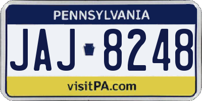 PA license plate JAJ8248