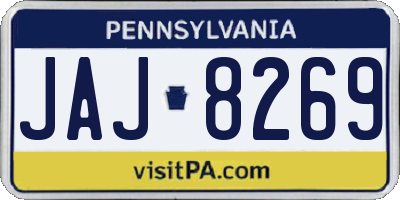 PA license plate JAJ8269