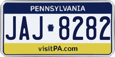 PA license plate JAJ8282