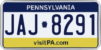 PA license plate JAJ8291