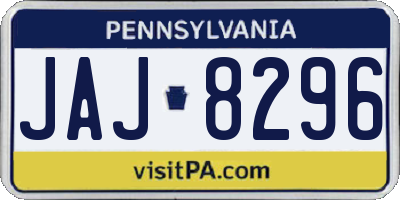 PA license plate JAJ8296