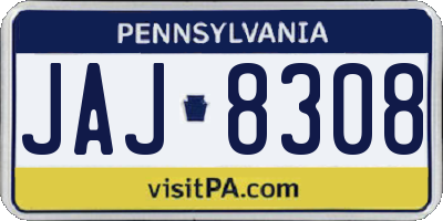 PA license plate JAJ8308