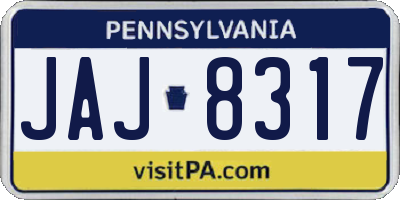 PA license plate JAJ8317