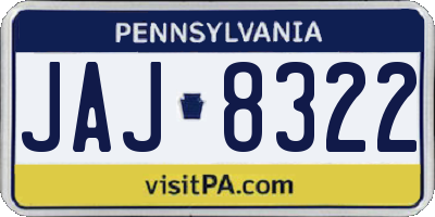 PA license plate JAJ8322