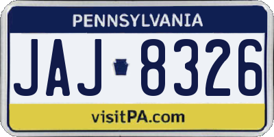 PA license plate JAJ8326