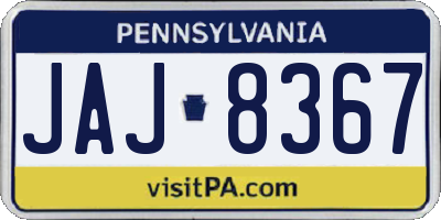 PA license plate JAJ8367