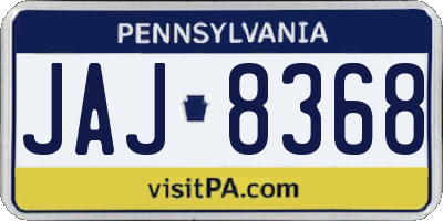 PA license plate JAJ8368
