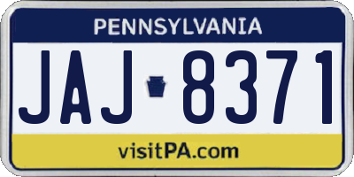 PA license plate JAJ8371