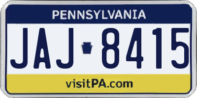 PA license plate JAJ8415