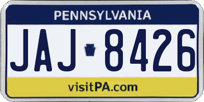 PA license plate JAJ8426