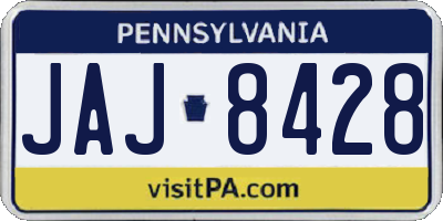 PA license plate JAJ8428