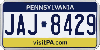 PA license plate JAJ8429