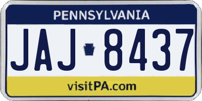 PA license plate JAJ8437
