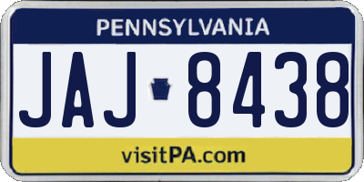 PA license plate JAJ8438