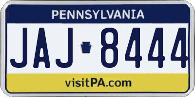 PA license plate JAJ8444