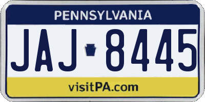 PA license plate JAJ8445