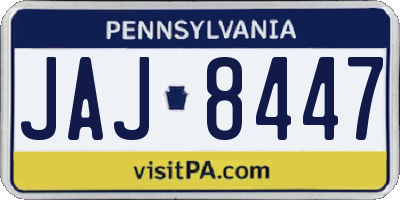 PA license plate JAJ8447