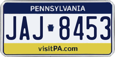 PA license plate JAJ8453