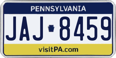 PA license plate JAJ8459
