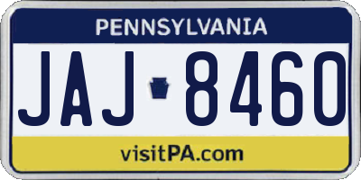 PA license plate JAJ8460