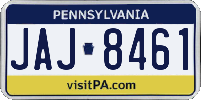 PA license plate JAJ8461