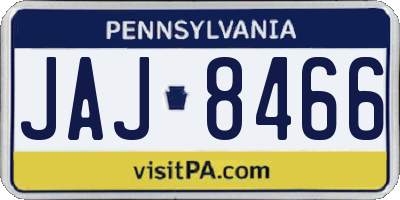 PA license plate JAJ8466