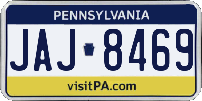 PA license plate JAJ8469