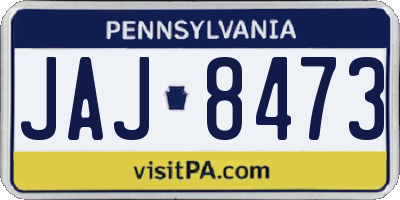 PA license plate JAJ8473