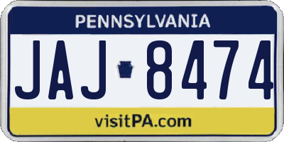 PA license plate JAJ8474