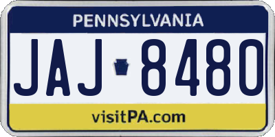 PA license plate JAJ8480