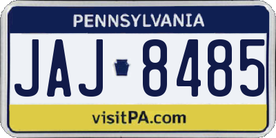 PA license plate JAJ8485