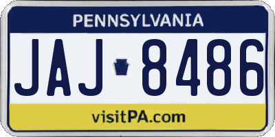 PA license plate JAJ8486