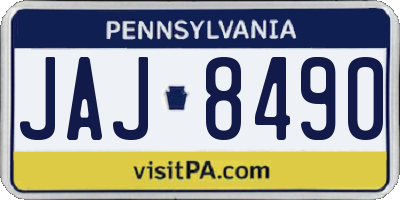 PA license plate JAJ8490