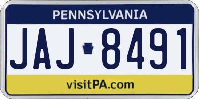 PA license plate JAJ8491