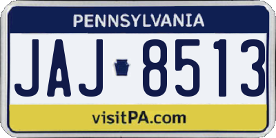 PA license plate JAJ8513