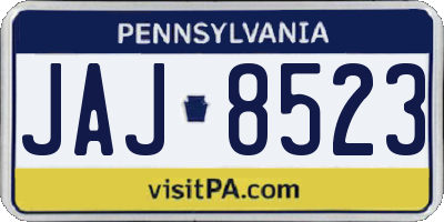 PA license plate JAJ8523
