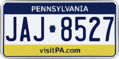 PA license plate JAJ8527