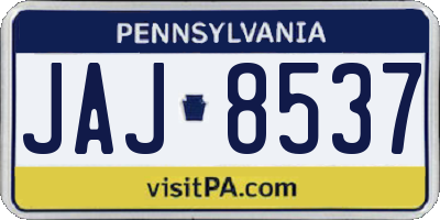 PA license plate JAJ8537