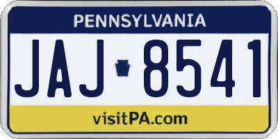 PA license plate JAJ8541