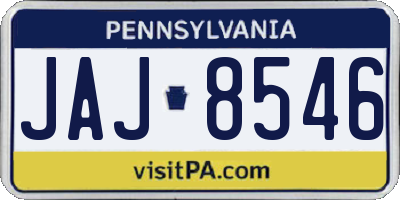 PA license plate JAJ8546