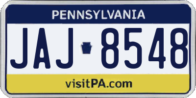 PA license plate JAJ8548
