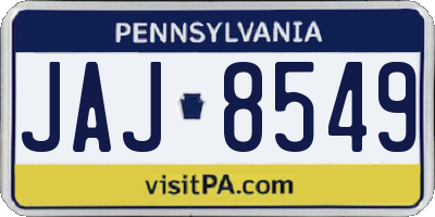 PA license plate JAJ8549