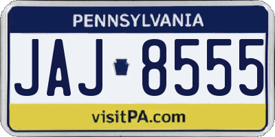 PA license plate JAJ8555