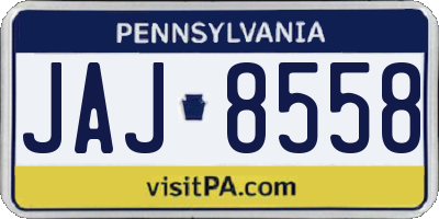 PA license plate JAJ8558
