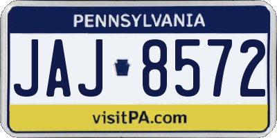 PA license plate JAJ8572