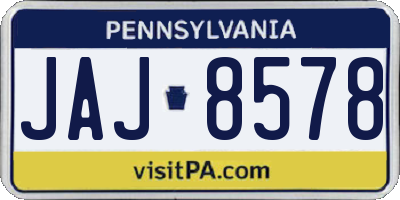 PA license plate JAJ8578