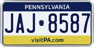 PA license plate JAJ8587