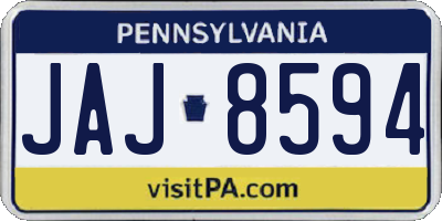PA license plate JAJ8594