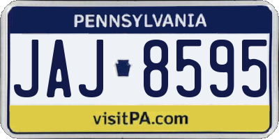 PA license plate JAJ8595