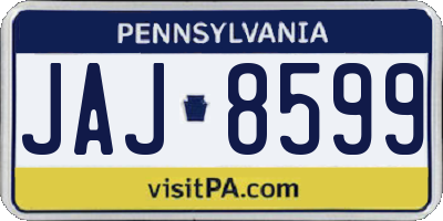 PA license plate JAJ8599